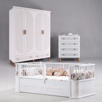 Milen Mega Bebek ve Çocuk Odası / Komple MDF / Yavrulu Karyola