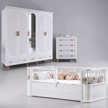 Milen Maxi Bebek ve Çocuk Odası / Komple MDF / Yavrulu Karyola
