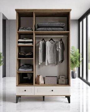 Miracool Panjur Fix 3 Kapılı Dolap / %100 MDF / Çam-Aytaşı