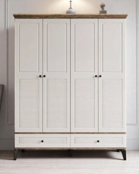 Miracool Panjur Fix 4 Kapılı Dolap / %100 MDF / Çam-Aytaşı