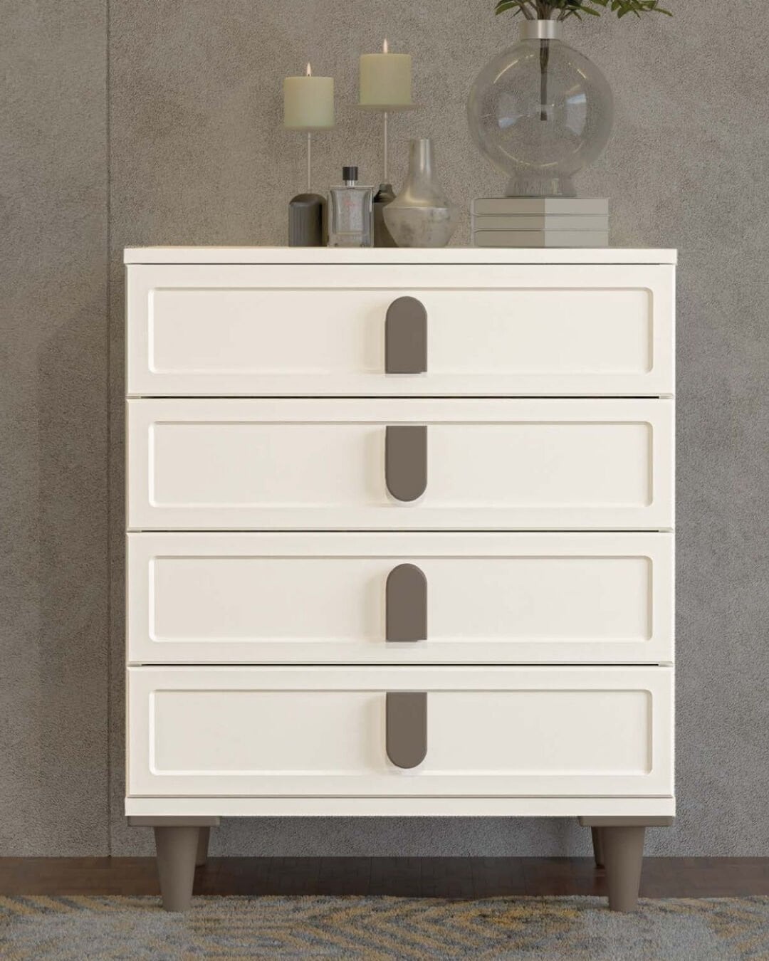 Manolya 4 çekmeceli Şifonyer  / Komple MDF