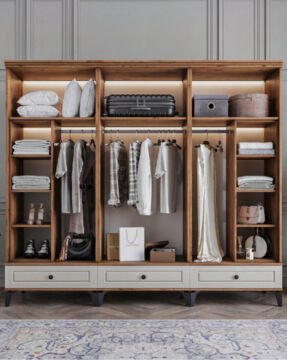 Miracool Panjur Fix 6 Kapılı Dolap / %100 MDF / Çam-Aytaşı