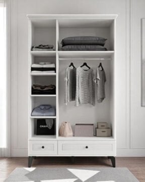 Miracool Panjur Fix 3 Kapılı Dolap / %100 MDF / Beyaz