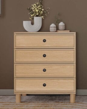 Meşe 4 çekmeceli Şifonyer  / Komple MDF