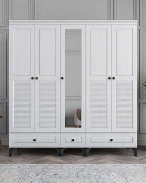 Miracool Panjur Fix 5 Kapılı Dolap / %100 MDF / Beyaz