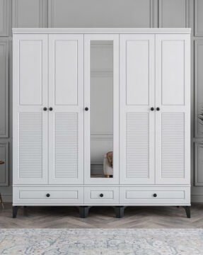 Miracool Panjur Fix 5 Kapılı Dolap / %100 MDF / Beyaz