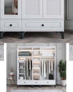 Miracool Panjur Fix 5 Kapılı Dolap / %100 MDF / Beyaz