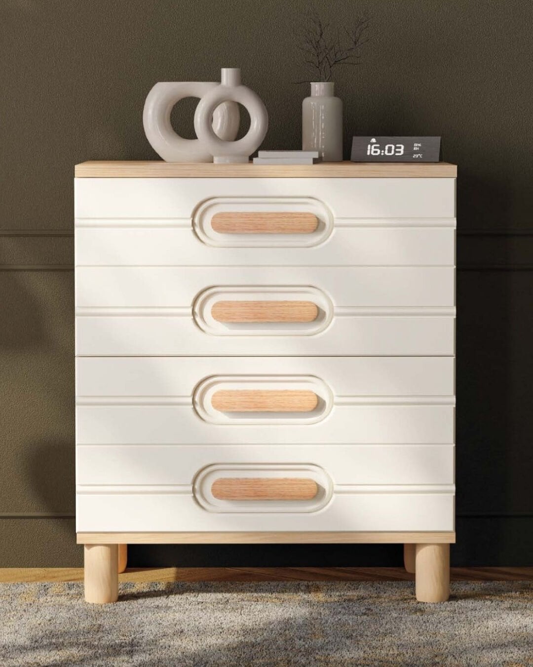 Orkide 4 çekmeceli Şifonyer  / Komple MDF