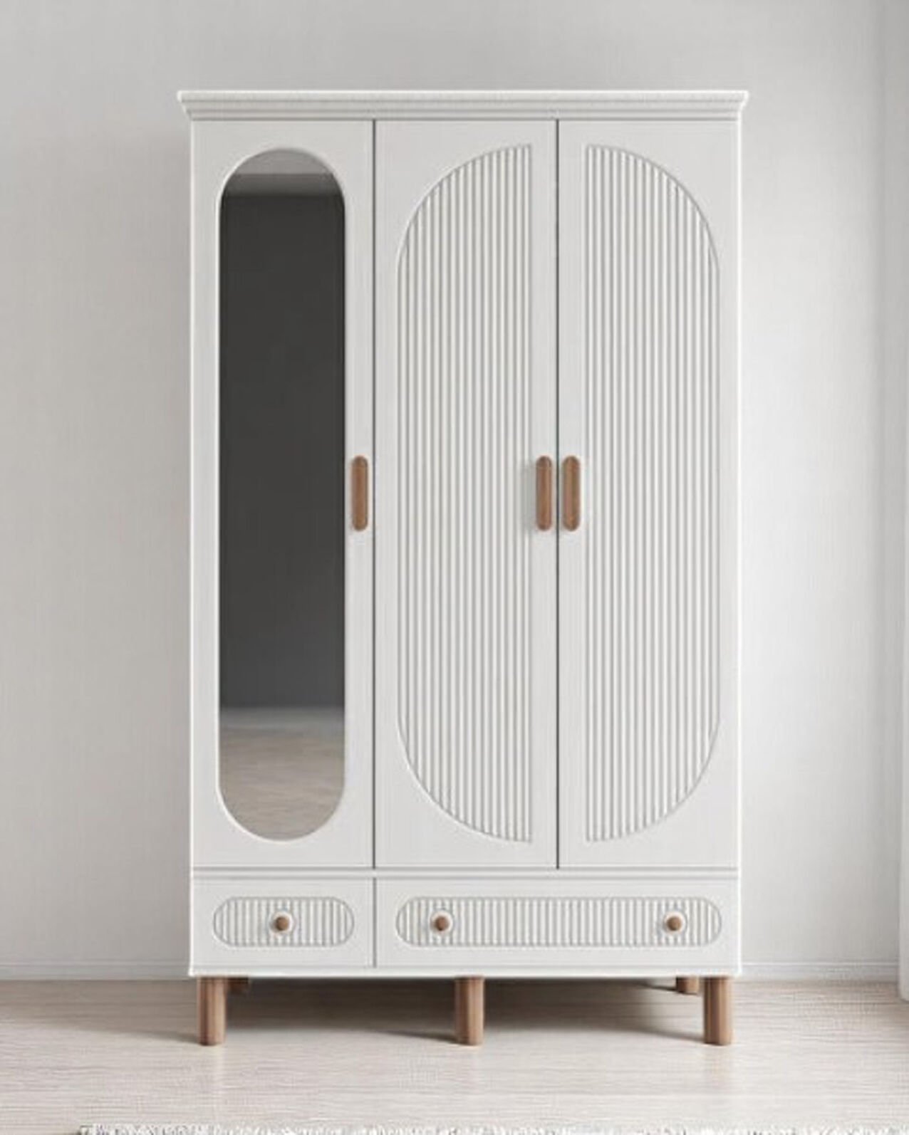 Miracool Milen 3 Kapılı Dolap / %100 MDF / Beyaz