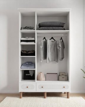 Miracool Milen 3 Kapılı Dolap / %100 MDF / Beyaz