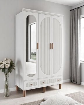 Miracool Milen 3 Kapılı Dolap / %100 MDF / Beyaz