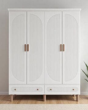 Miracool Milen 4 Kapılı Dolap / %100 MDF / Beyaz