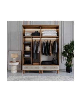 Miracool Milen 4 Kapılı Dolap / %100 MDF / Çam-Aytaşı