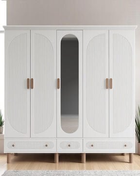 Miracool Milen 5 Kapılı Dolap / %100 MDF / Beyaz