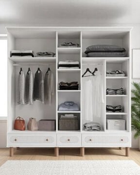 Miracool Milen 5 Kapılı Dolap / %100 MDF / Beyaz