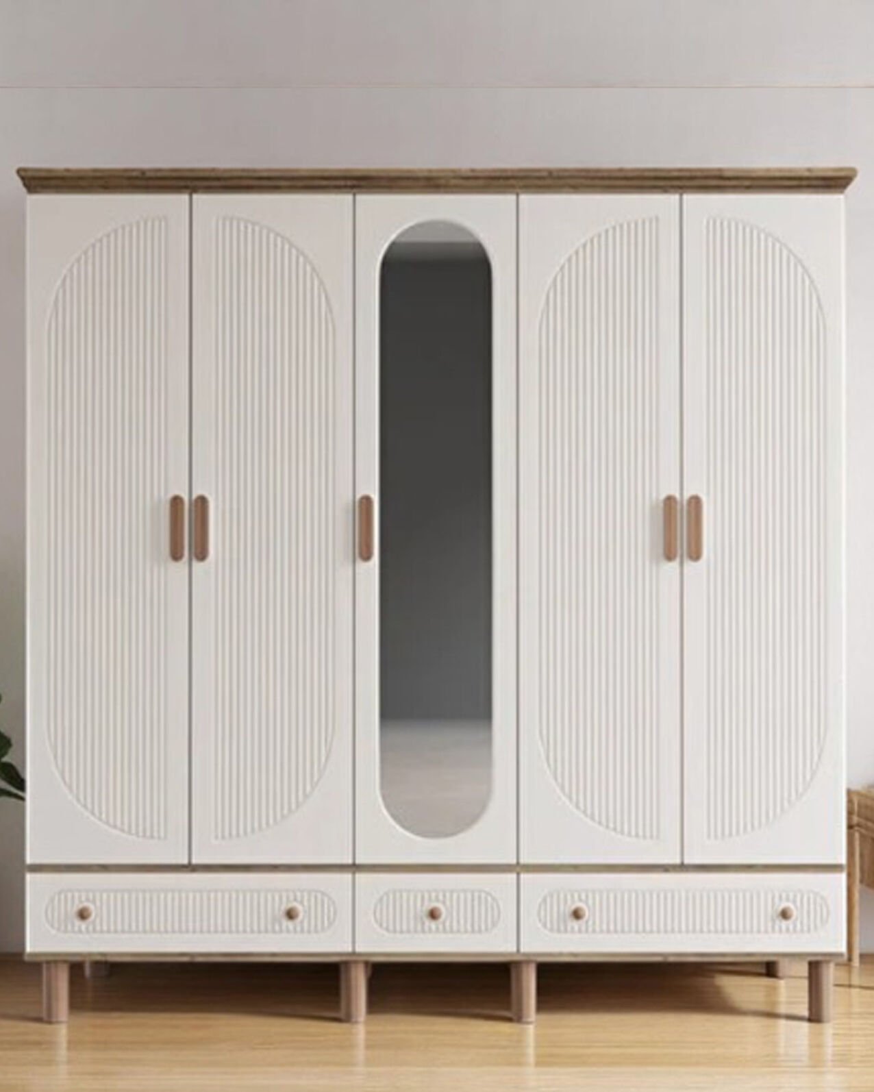 Miracool Milen 5 Kapılı Dolap / %100 MDF / Çam-Aytaşı