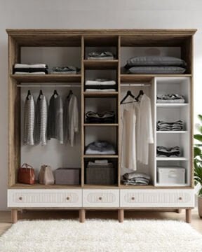 Miracool Milen 5 Kapılı Dolap / %100 MDF / Çam-Aytaşı