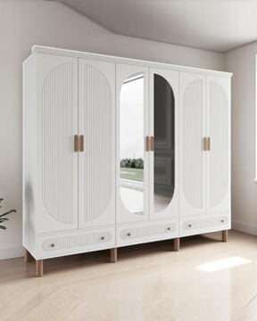 Miracool Milen 6 Kapılı Dolap / %100 MDF / Beyaz