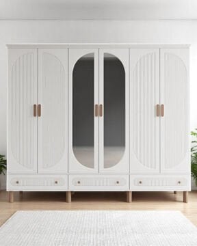 Miracool Milen 6 Kapılı Dolap / %100 MDF / Beyaz