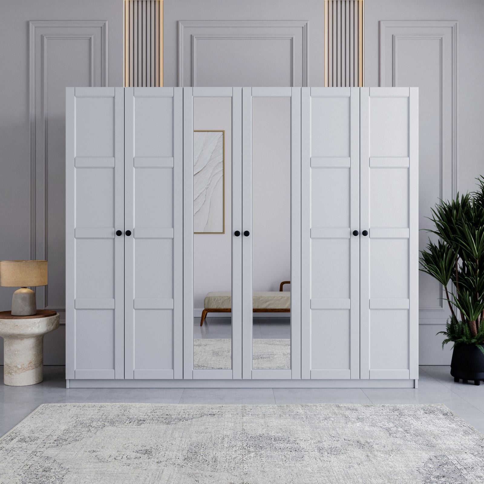 Miracool Karin 6 Kapılı Dolap / %100 MDF / Beyaz