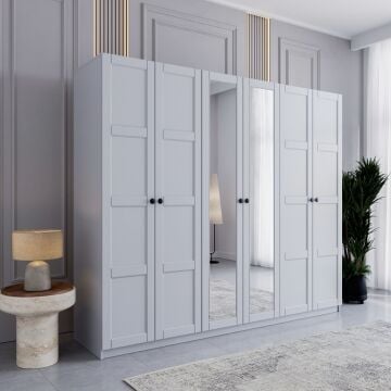 Miracool Karin 6 Kapılı Dolap / %100 MDF / Beyaz