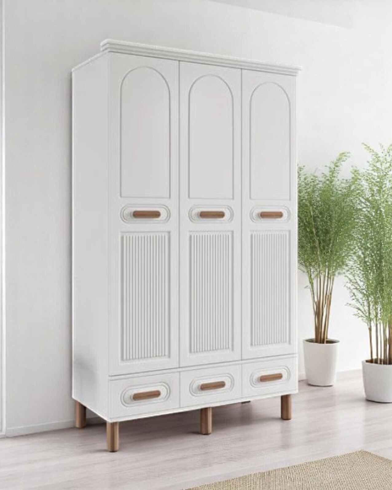 Miracool Otto 3 Kapılı Dolap / %100 MDF / Beyaz