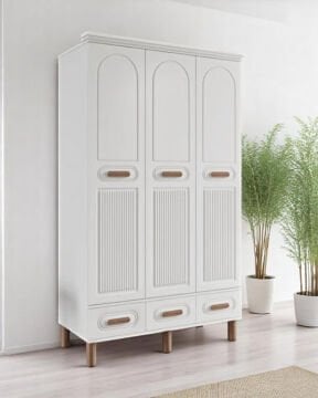 Miracool Otto 3 Kapılı Dolap / %100 MDF / Beyaz