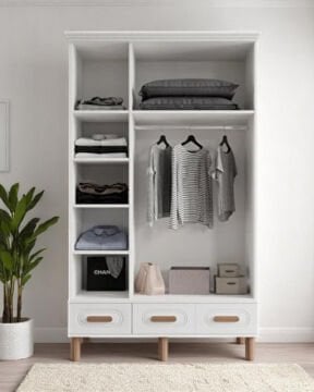 Miracool Otto 3 Kapılı Dolap / %100 MDF / Beyaz