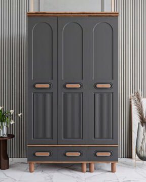 Miracool Otto 3 Kapılı Dolap / %100 MDF / Çam-Antrasit