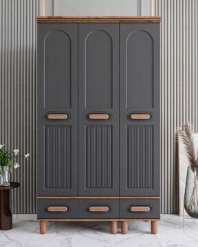 Miracool Otto 3 Kapılı Dolap / %100 MDF / Çam-Antrasit