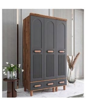 Miracool Otto 3 Kapılı Dolap / %100 MDF / Çam-Antrasit