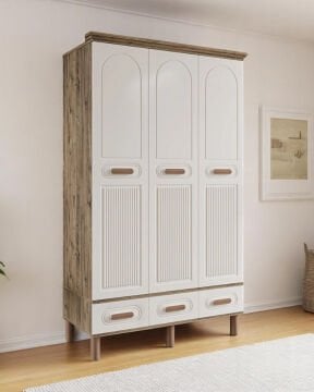 Miracool Otto 3 Kapılı Dolap / %100 MDF / Çam-Aytaşı