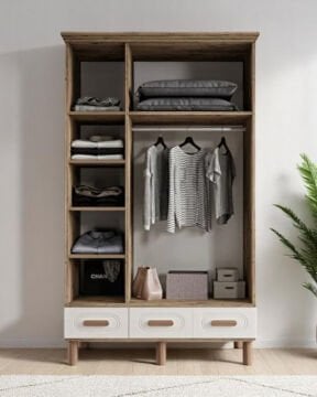 Miracool Otto 3 Kapılı Dolap / %100 MDF / Çam-Aytaşı