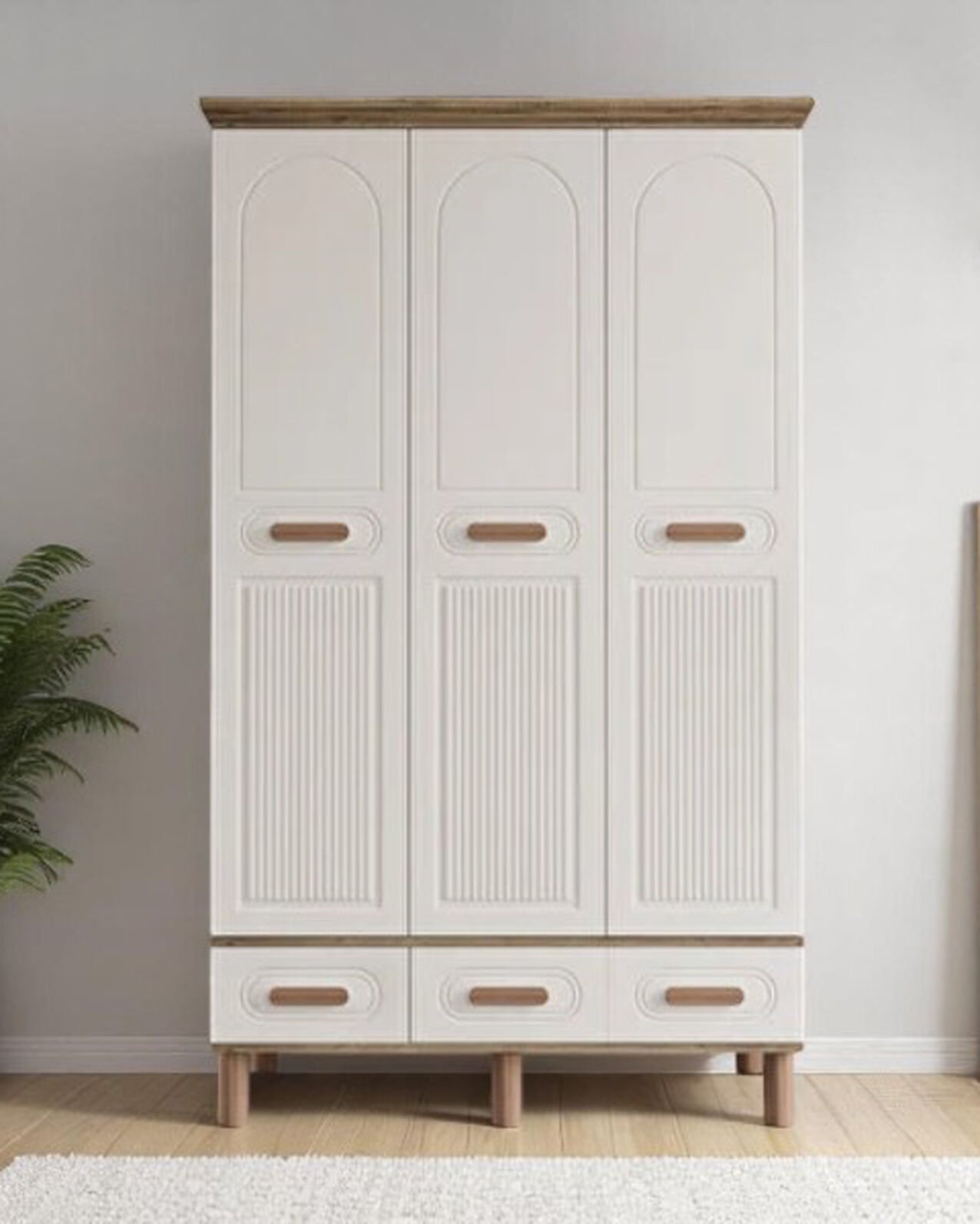 Miracool Otto 3 Kapılı Dolap / %100 MDF / Çam-Aytaşı