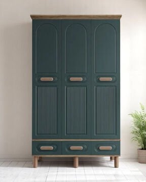 Miracool Otto 3 Kapılı Dolap / %100 MDF / Çam-Haki Yeşil