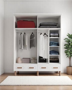 Miracool Otto 4 Kapılı Dolap / %100 MDF / Beyaz