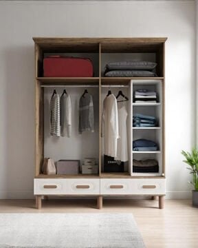 Miracool Otto 4 Kapılı Dolap / %100 MDF / Çam-Aytaşı