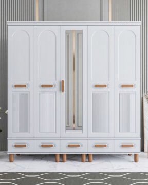 Miracool Otto 5 Kapılı Dolap / %100 MDF / Beyaz