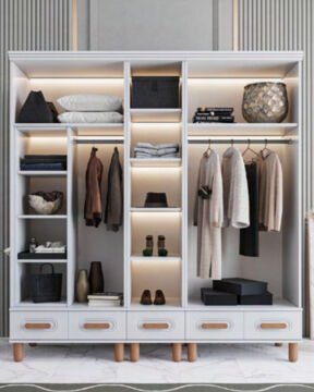 Miracool Otto 5 Kapılı Dolap / %100 MDF / Beyaz