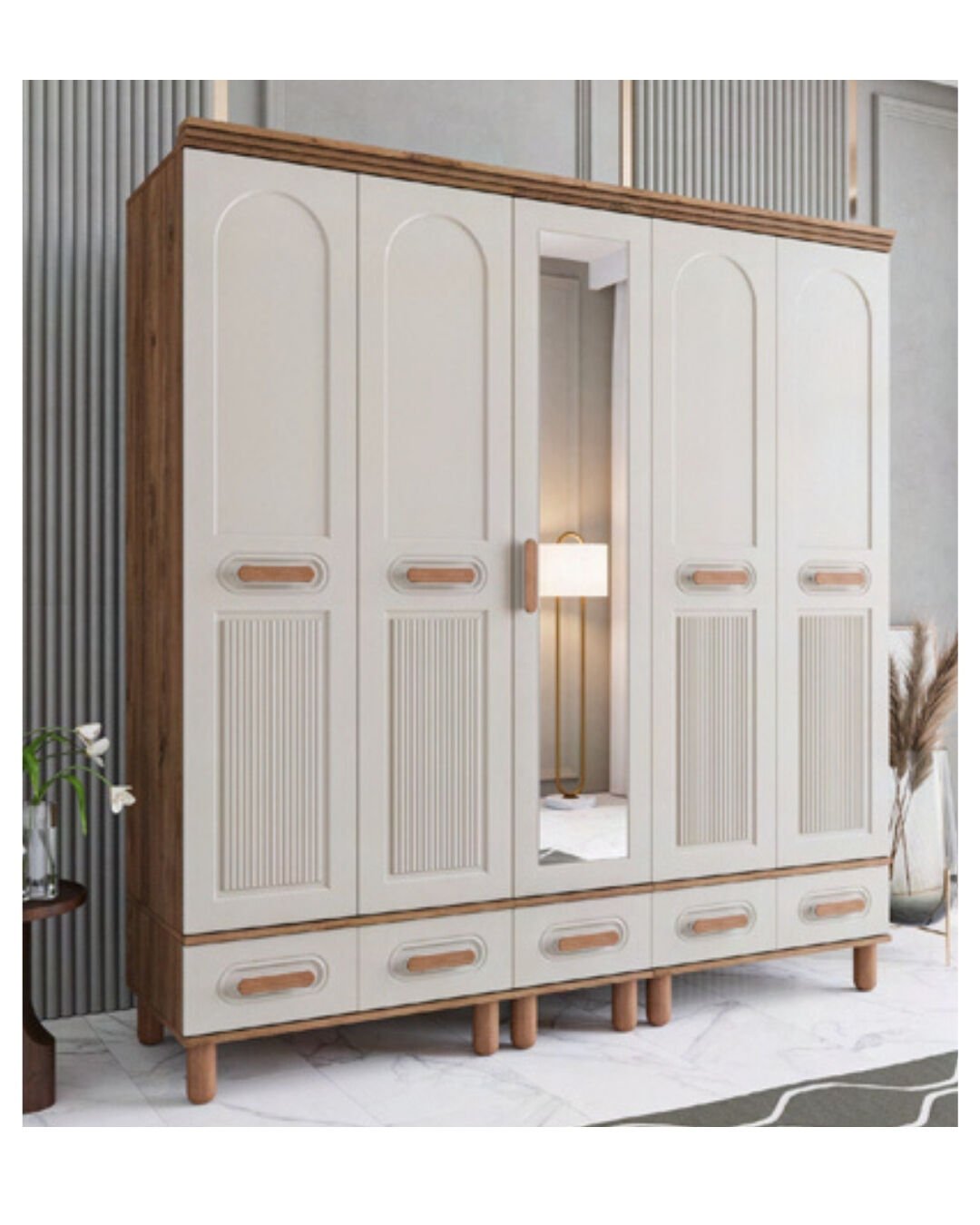 Miracool Otto 5 Kapılı Dolap / %100 MDF / Çam-Aytaşı