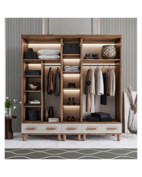 Miracool Otto 5 Kapılı Dolap / %100 MDF / Çam-Aytaşı