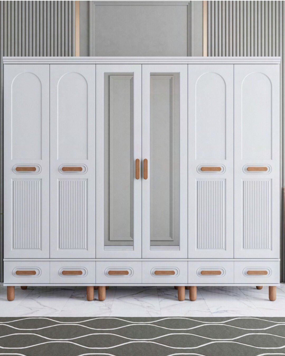 Miracool Otto 6 Kapılı Dolap / %100 MDF / Beyaz