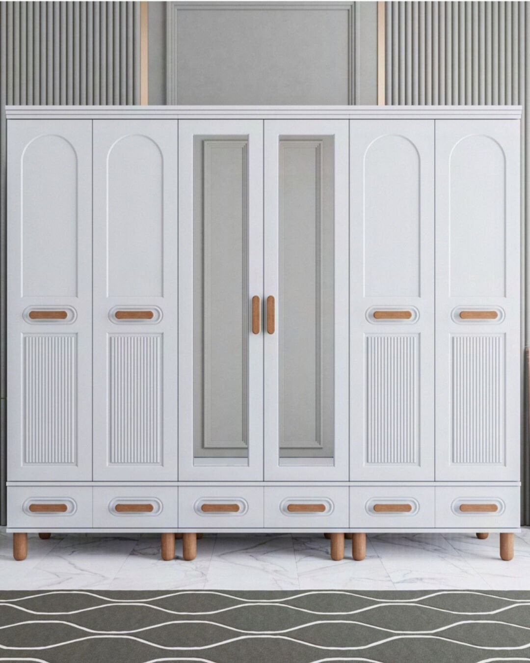 Miracool Otto 6 Kapılı Dolap / %100 MDF / Beyaz
