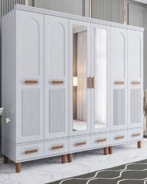 Miracool Otto 6 Kapılı Dolap / %100 MDF / Beyaz