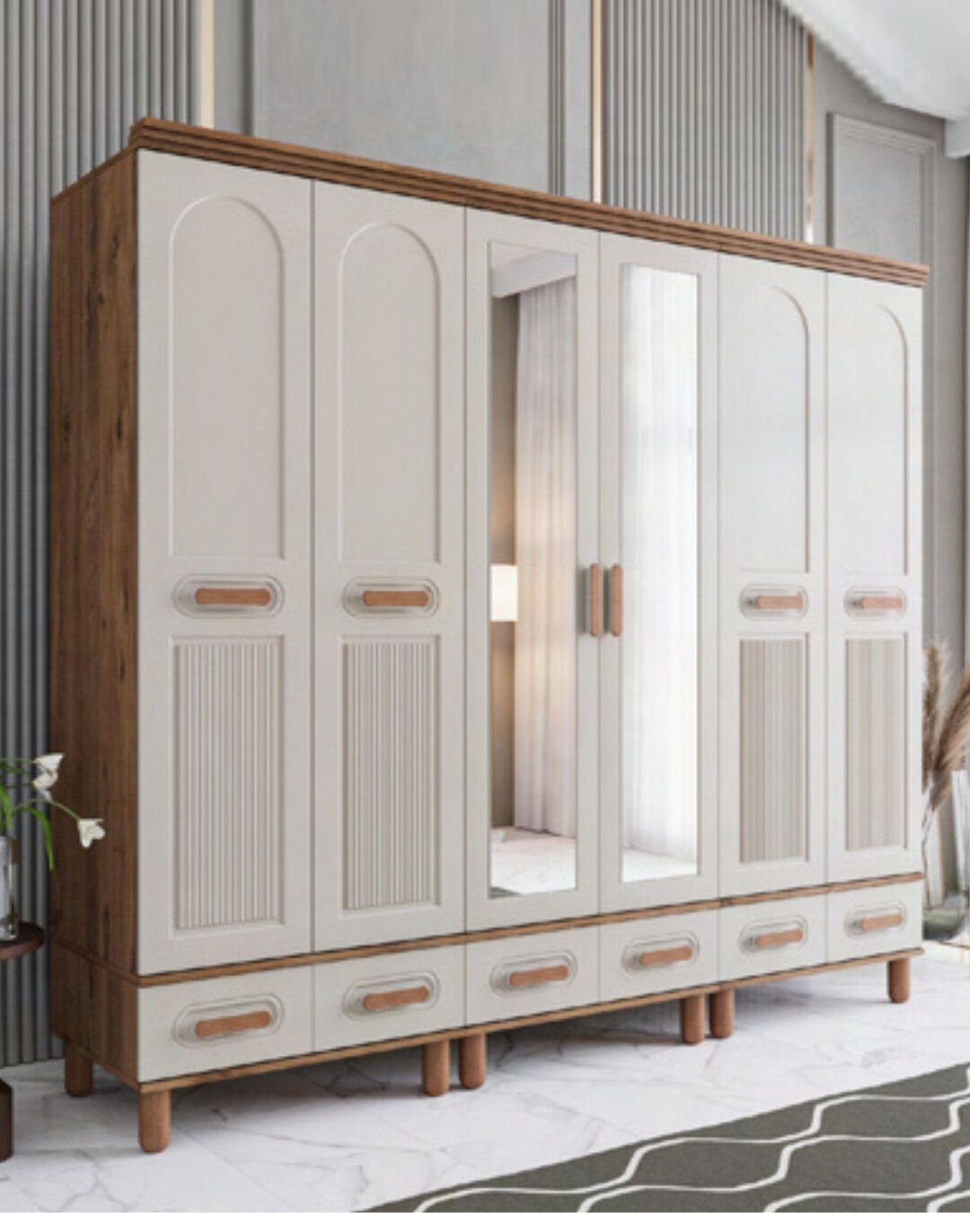 Miracool Otto 6 Kapılı Dolap / %100 MDF / Çam-Aytaşı