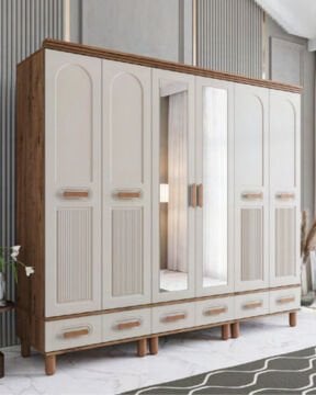 Miracool Otto 6 Kapılı Dolap / %100 MDF / Çam-Aytaşı