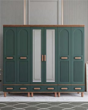 Miracool Otto 6 Kapılı Dolap / %100 MDF / Çam-Haki Yeşil