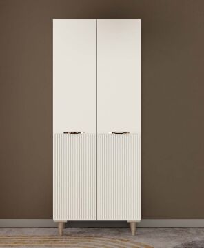 Menekşe İkili Kombin / 2 Kapaklı Dolap ve Şifonyer / Tamamı MDF