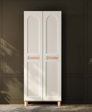 Orkide İkili Kombin / 2 Kapaklı Dolap ve Şifonyer / Tamamı MDF