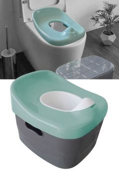 Miracool Pera Mama Sandalyesi & 4ü1 Arada Lazımlık / 2/5 Parça -Gri gri-mint